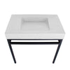 ramp sink console vanity 36" Weathered White