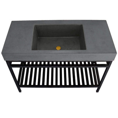 box sink with freestanding metal base 24" Portland Grey