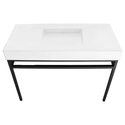 ramp sink console vanity 48" Weathered White