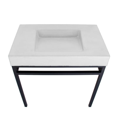 ramp sink console vanity 36" Weathered White