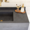 ramp sink console vanity grey closeup