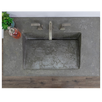 ramp sink with wood base, example, top view
