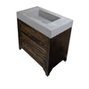 Box sink with wood base three drawer, angled picture