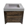 Box sink with wood base three drawer