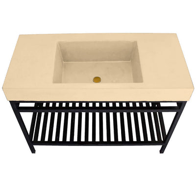box sink with freestanding metal base 24" Tuckered Taupe