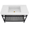 box sink with freestanding metal base 24" Weathered White